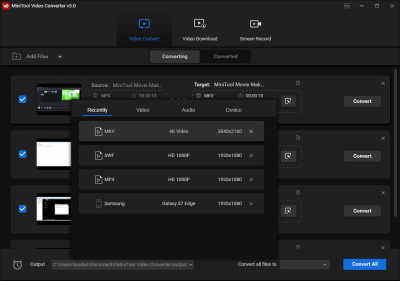 Screenshot of the application MiniTool Video Converter - #2