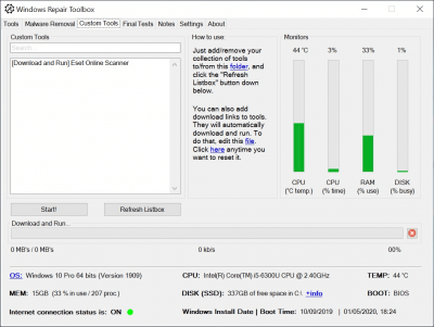 Screenshot of the application Windows Repair Toolbox - #2