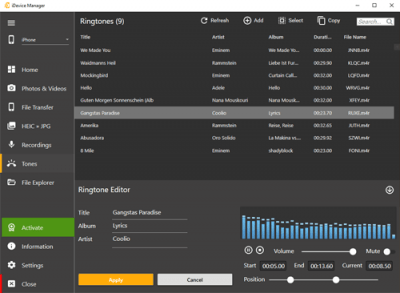 Screenshot of the application iDevice Manager - #4