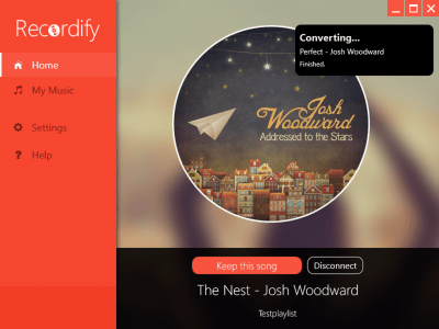 Screenshot of the application Recordify - #5