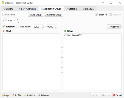 Screenshot of the application Fort Firewall - #3