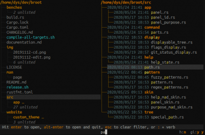 Screenshot of the application Broot - #6