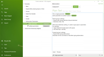 Screenshot of the application aText - #5
