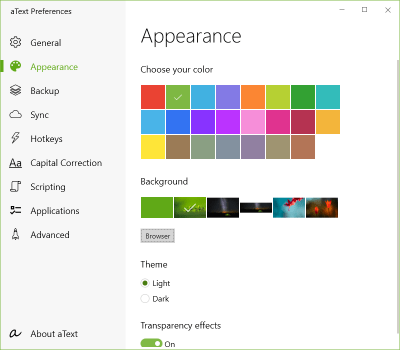 Screenshot of the application aText - #6