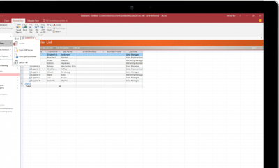 Screenshot of the application Microsoft Access - #1