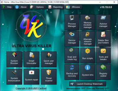 Screenshot of the application Ultra Virus Killer - #1