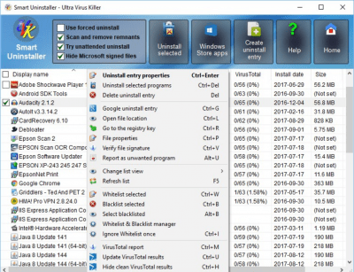 Screenshot of the application Ultra Virus Killer - #5