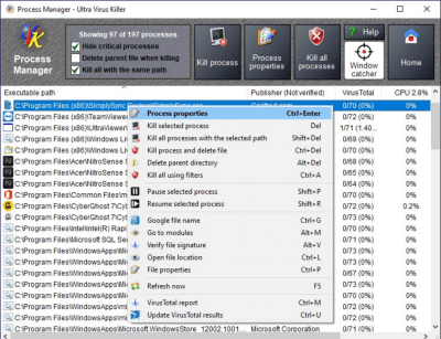 Screenshot of the application Ultra Virus Killer - #6