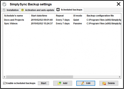 Screenshot of the application SimplySync Backup - #4