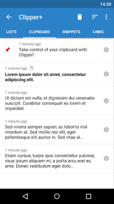 Screenshot of the application Clipper - Clipboard Manager - #1