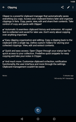 Screenshot of the application Clipper - Clipboard Manager - #9