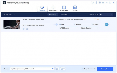 Screenshot of the application ConvertAnyVid - #1