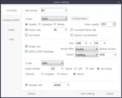 Screenshot of the application ShanaEncoder - #4