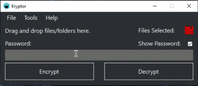 Screenshot of the application Kryptor - #1
