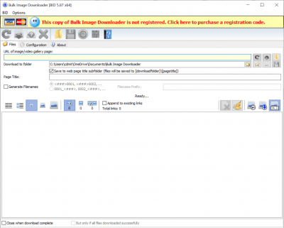 Screenshot of the application Bulk Image Downloader - #1