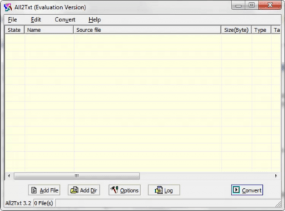 Screenshot of the application All2Txt - #1