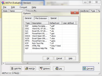 Screenshot of the application All2Txt - #3