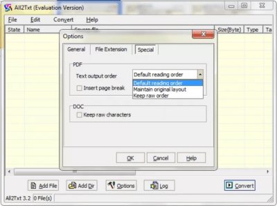Screenshot of the application All2Txt - #4
