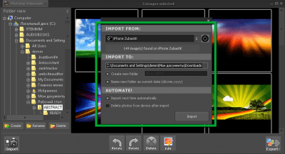 Screenshot of the application PhotoHandler - #3