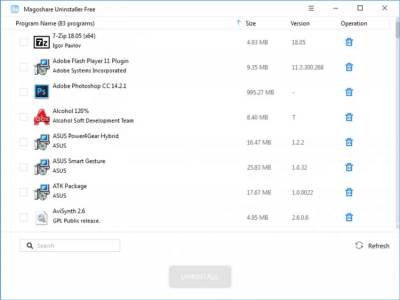 Screenshot of the application Magoshare Uninstaller Free - #1