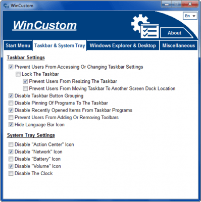 Screenshot of the application WinCustom - #2