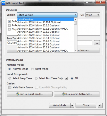 Screenshot of the application ATIc Install Tool - #3
