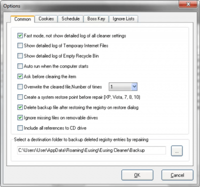 Screenshot of the application Eusing Cleaner - #1