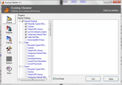 Screenshot of the application Eusing Cleaner - #3