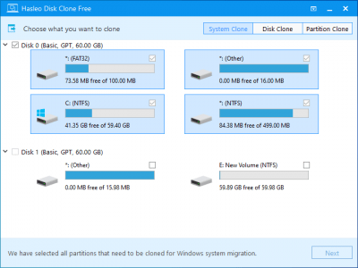 Screenshot of the application Hasleo Disk Clone - #1