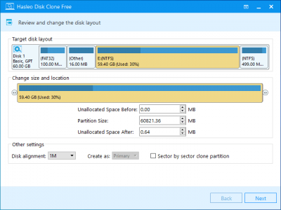 Screenshot of the application Hasleo Disk Clone - #4