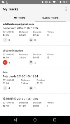 Screenshot of the application My itinerary - #5