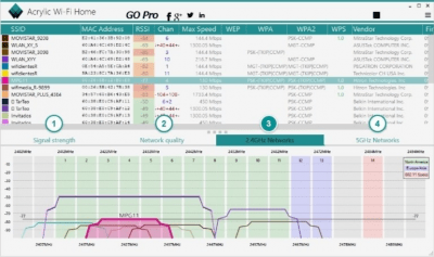 Screenshot of the application Acrylic Wi-Fi Home - #3