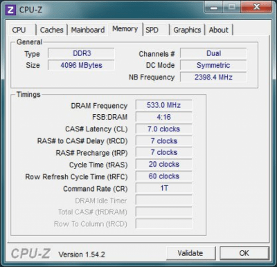 Screenshot of the application CPU-Z - #1