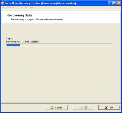 Screenshot of the application Lotus Notes Recovery Toolbox - #2