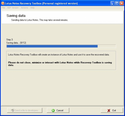 Screenshot of the application Lotus Notes Recovery Toolbox - #6