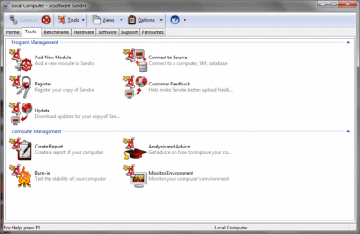 Screenshot of the application SiSoftware Sandra Lite - #1