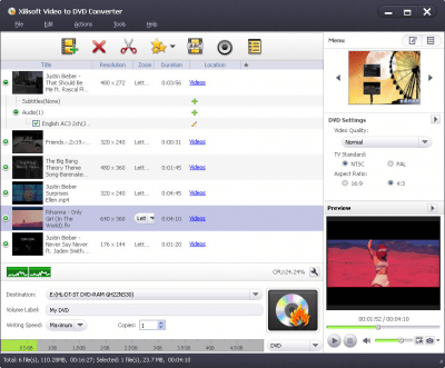 Screenshot of the application Xilisoft Video to DVD Converter - #1
