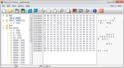 Screenshot of the application Resource Hacker - #4