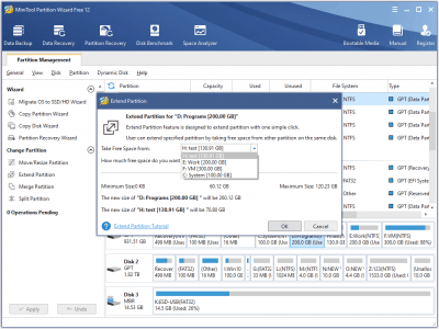 Screenshot of the application MiniTool Partition Wizard Free - #1