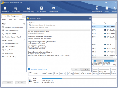 Screenshot of the application MiniTool Partition Wizard Free - #2