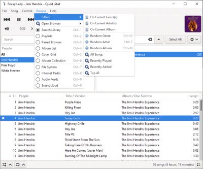 Screenshot of the application Quod Libet - #4