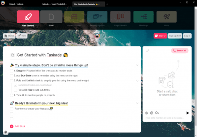 Screenshot of the application Taskade for Windows - #1