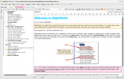 Screenshot of the application RightNote - #1