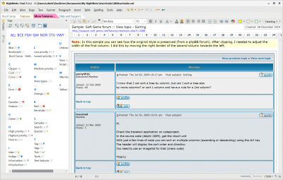 Screenshot of the application RightNote - #5