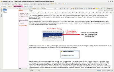 Screenshot of the application RightNote - #6