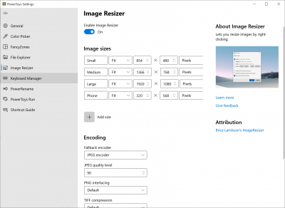 Screenshot of the application PowerToys - #5