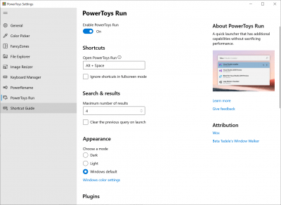 Screenshot of the application PowerToys - #8