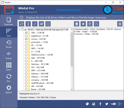 Screenshot of the application WinExt - #8