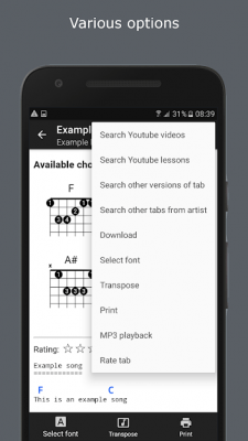 Screenshot of the application GuitarTab - #5