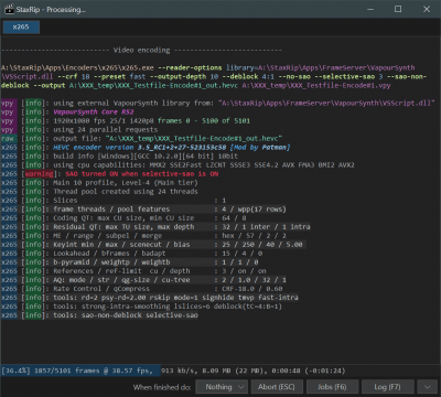 Screenshot of the application StaxRip - #4